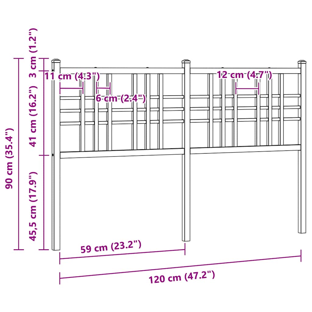 Metal Replace Headboard White 120cm