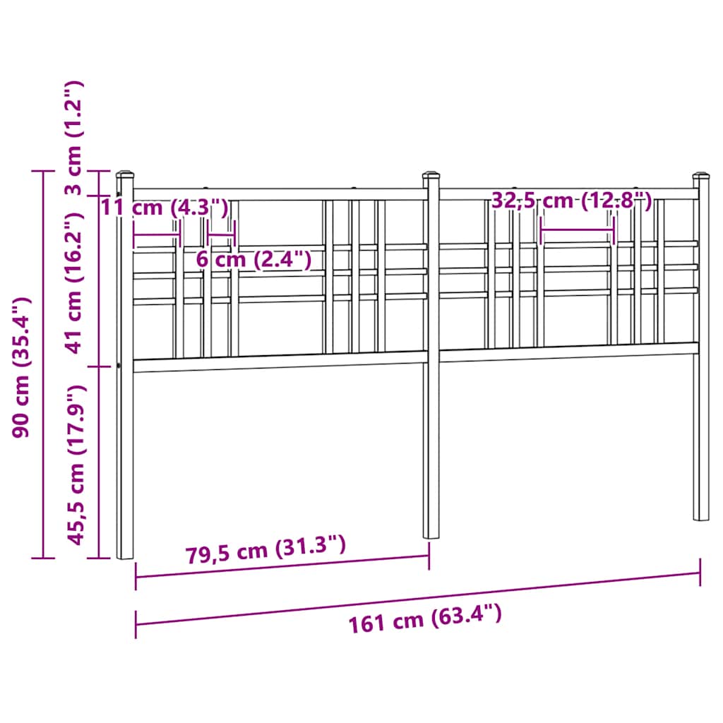 Metal Replace Headboard White 160cm