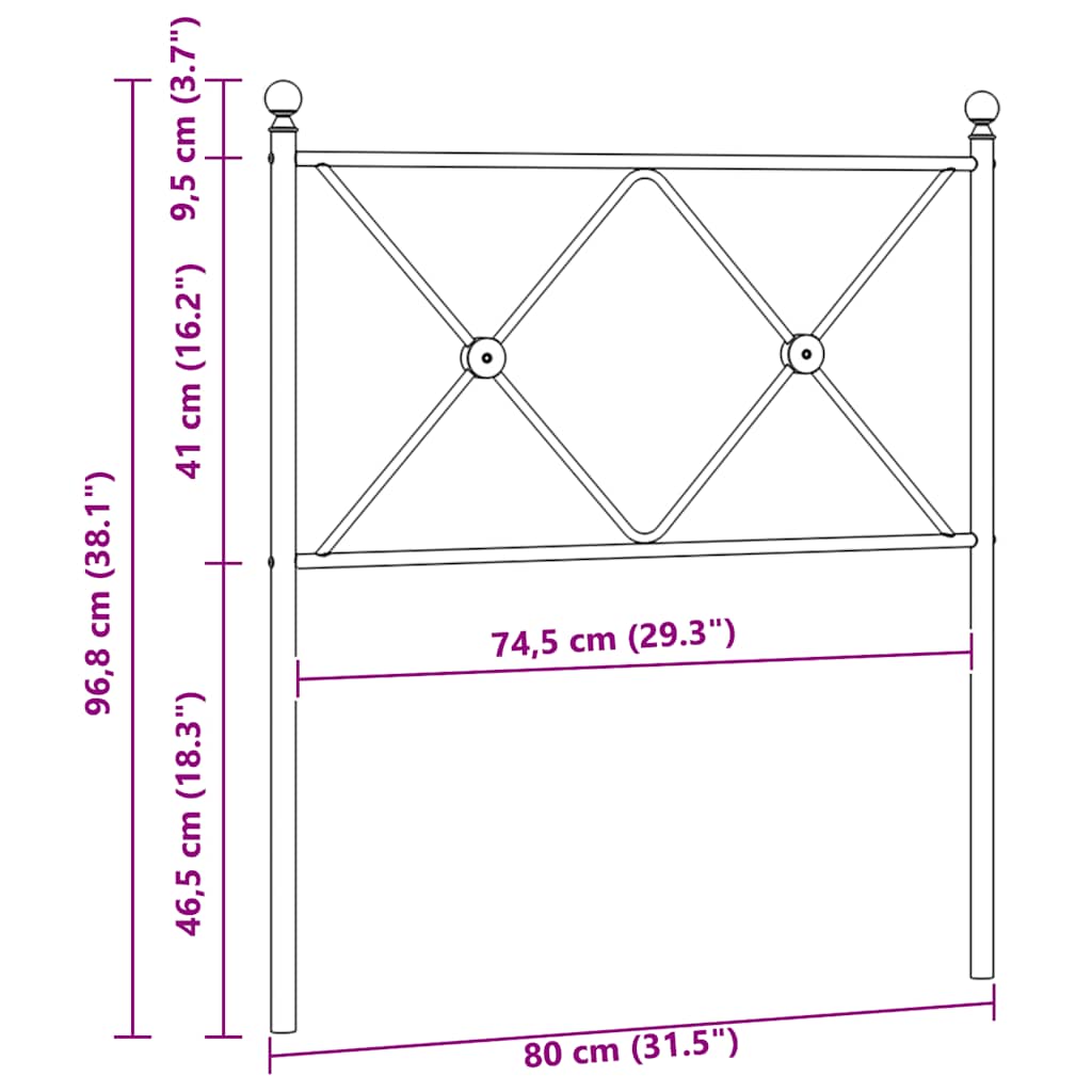 Metal Replace Headboard White 75cm