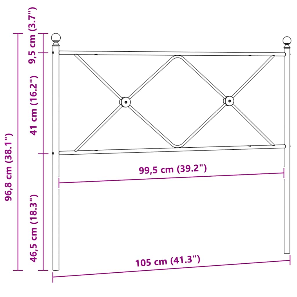 Metal Replace Headboard White 100cm