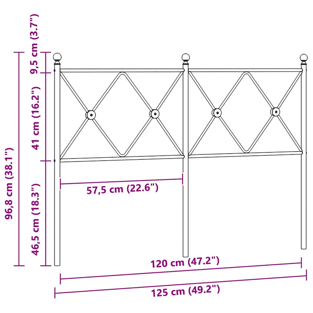 Metal Replace Headboard White 120cm