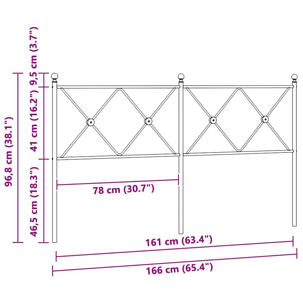Metal Replace Headboard White 160cm