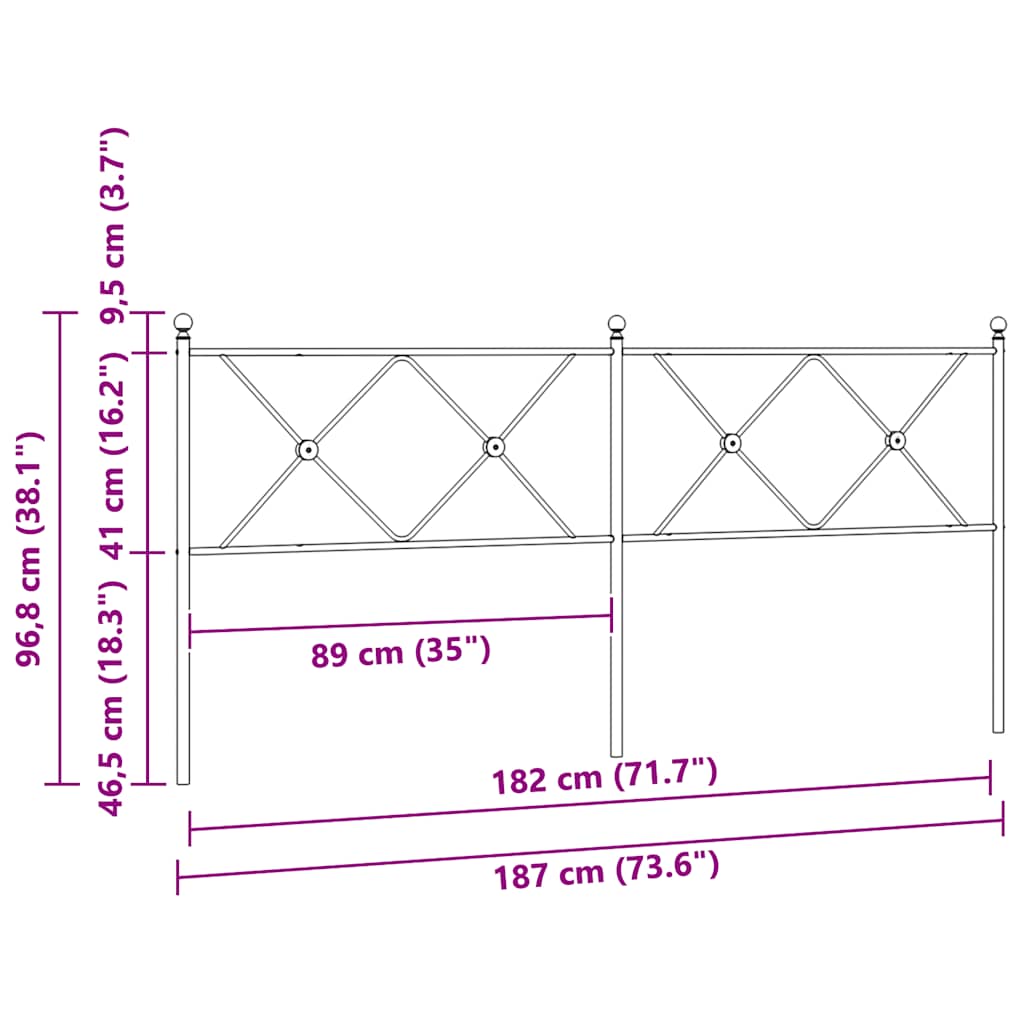 Metal Replace Headboard White 180cm