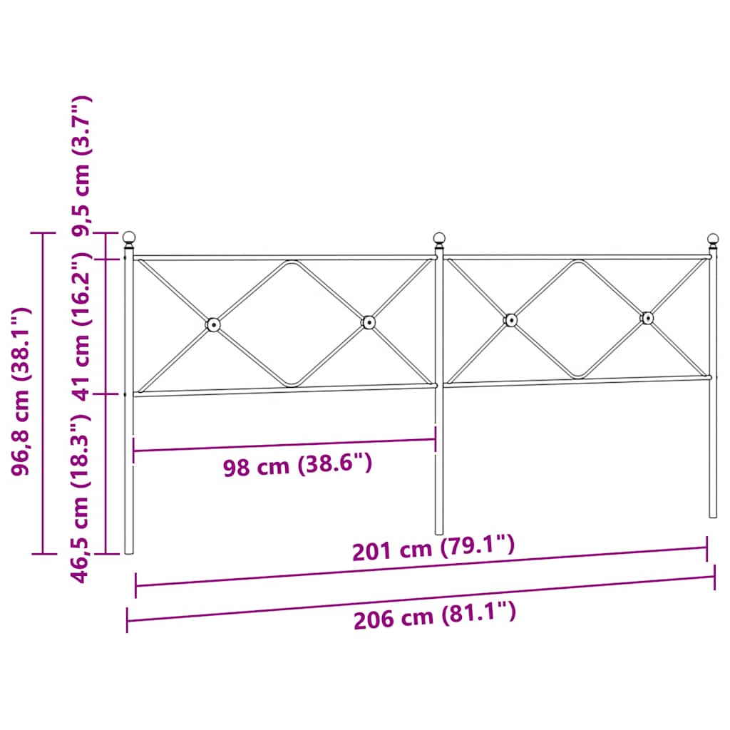 Metal Replace Headboard White 200cm