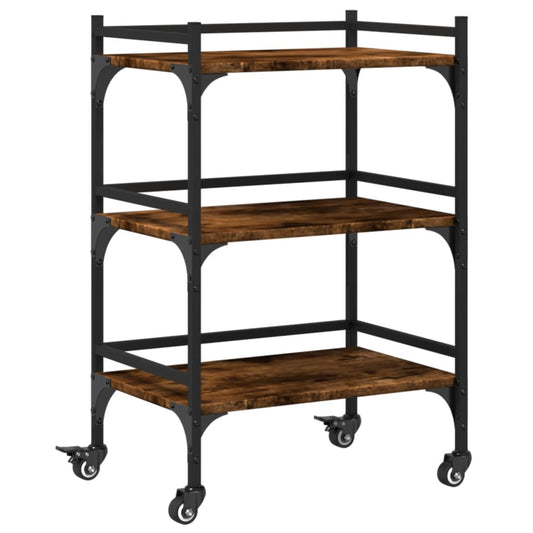 Kitchen Trolley Smoked Oak 50x35x75.5 cm Engineered Wood