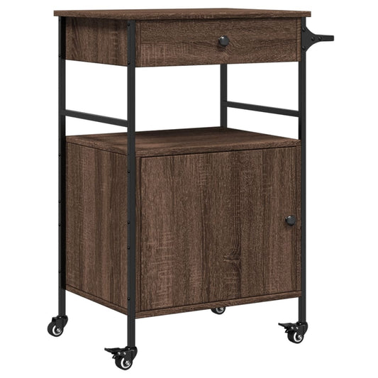 Kitchen Trolley Brown Oak 56x43x89.5 cm Engineered Wood