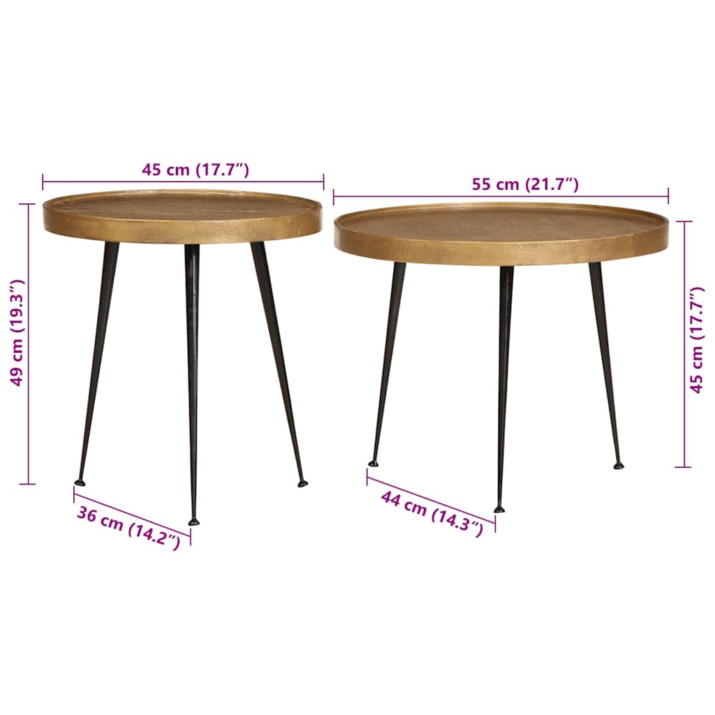Coffee Table 2 pcs Golden Engineered Wood