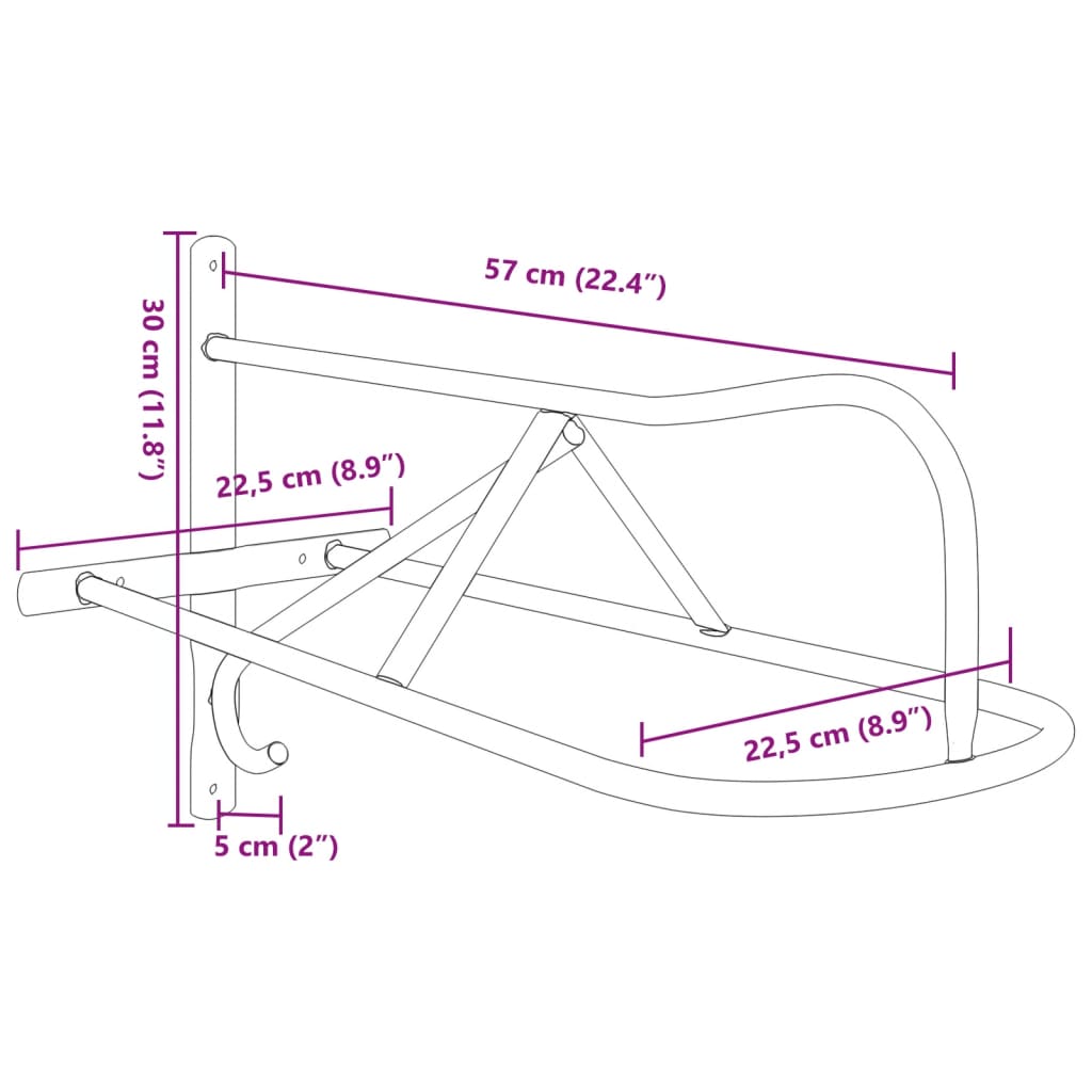 Saddle Rack Wall Mounted Black Iron