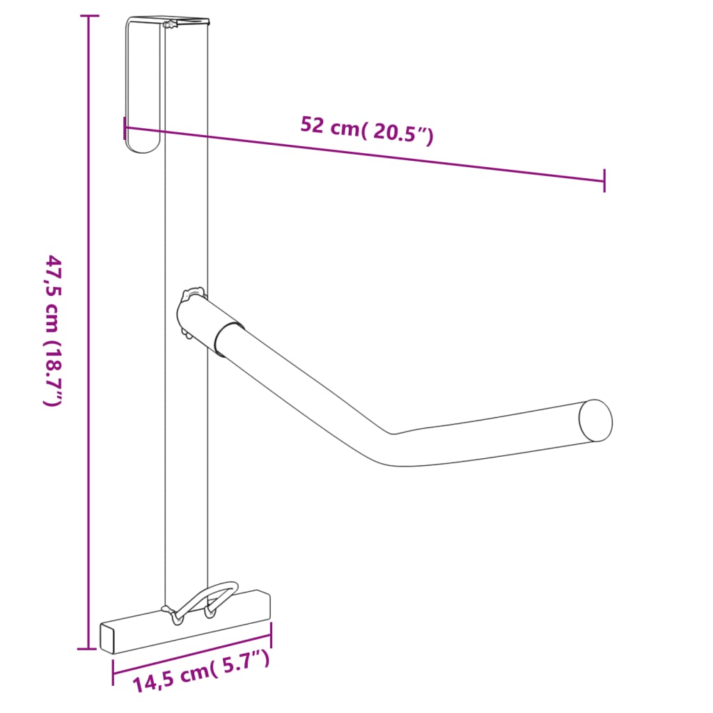 Saddle Rack with Bridle Hook Single Arm Portable Black Iron