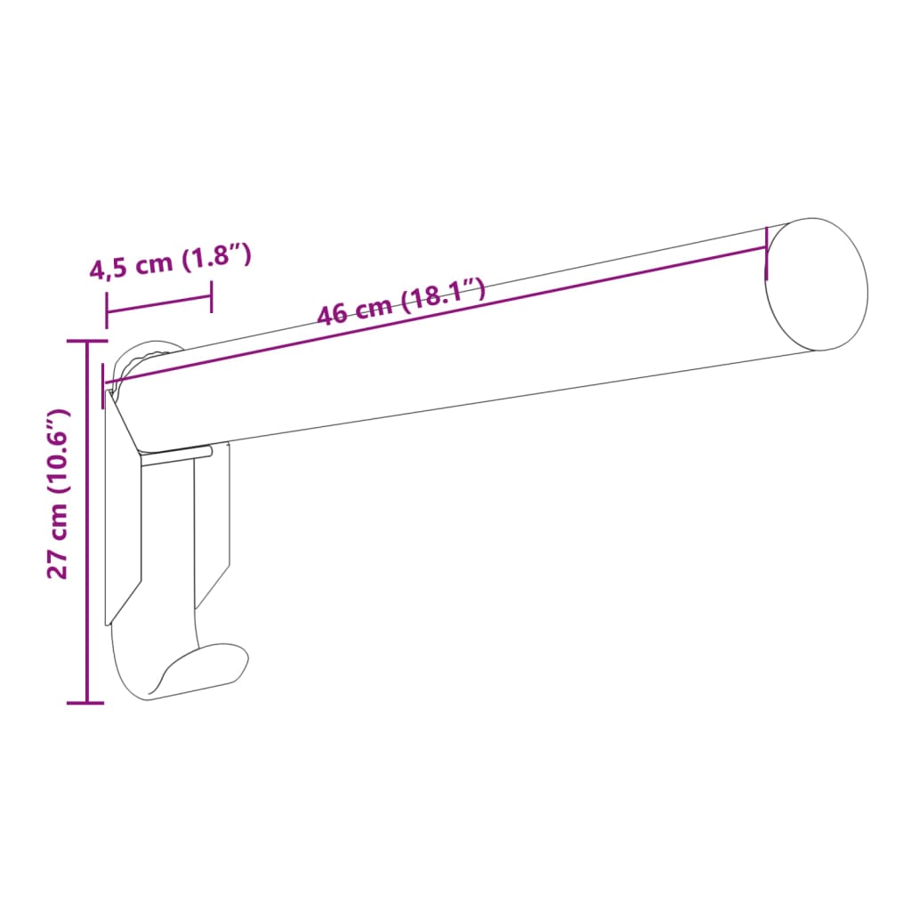 Foldable Saddle Rack Wall Mounted Black Iron