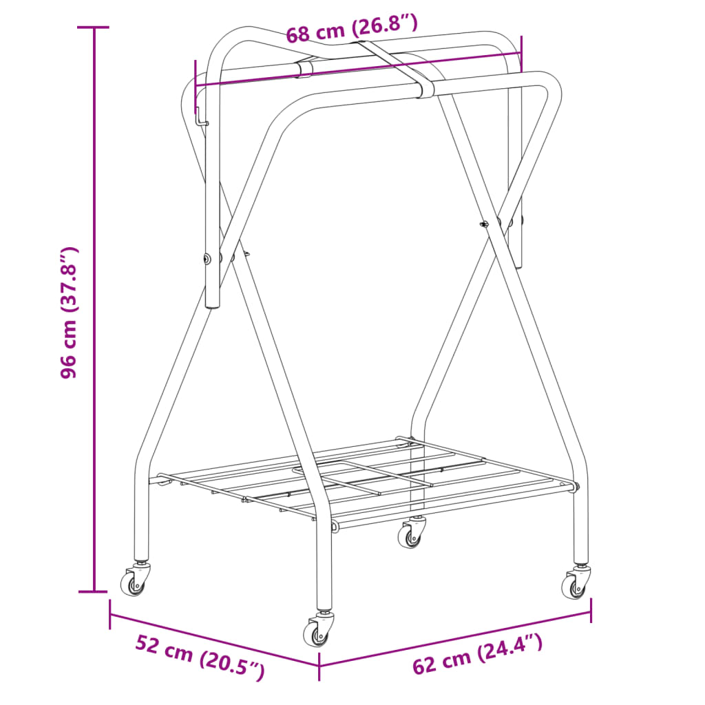 Saddle Rack Foldable Freestanding Black Iron