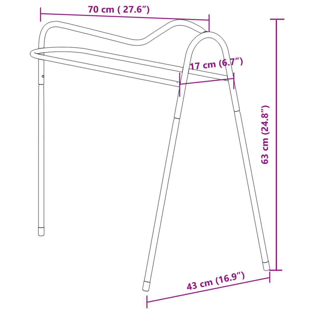 Saddle Rack 3 Legged Freestanding Black Iron
