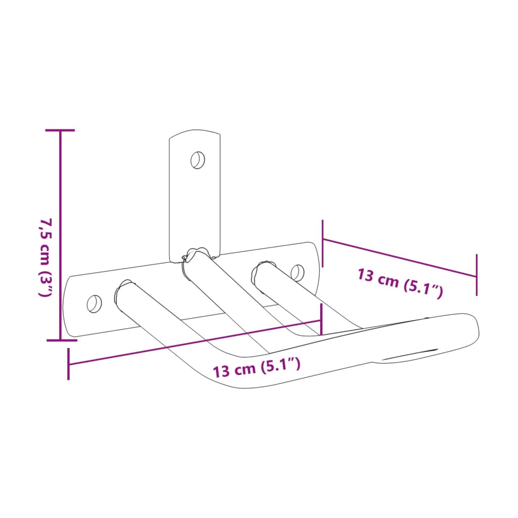 Bridle Rack Wall Mounted Black Iron