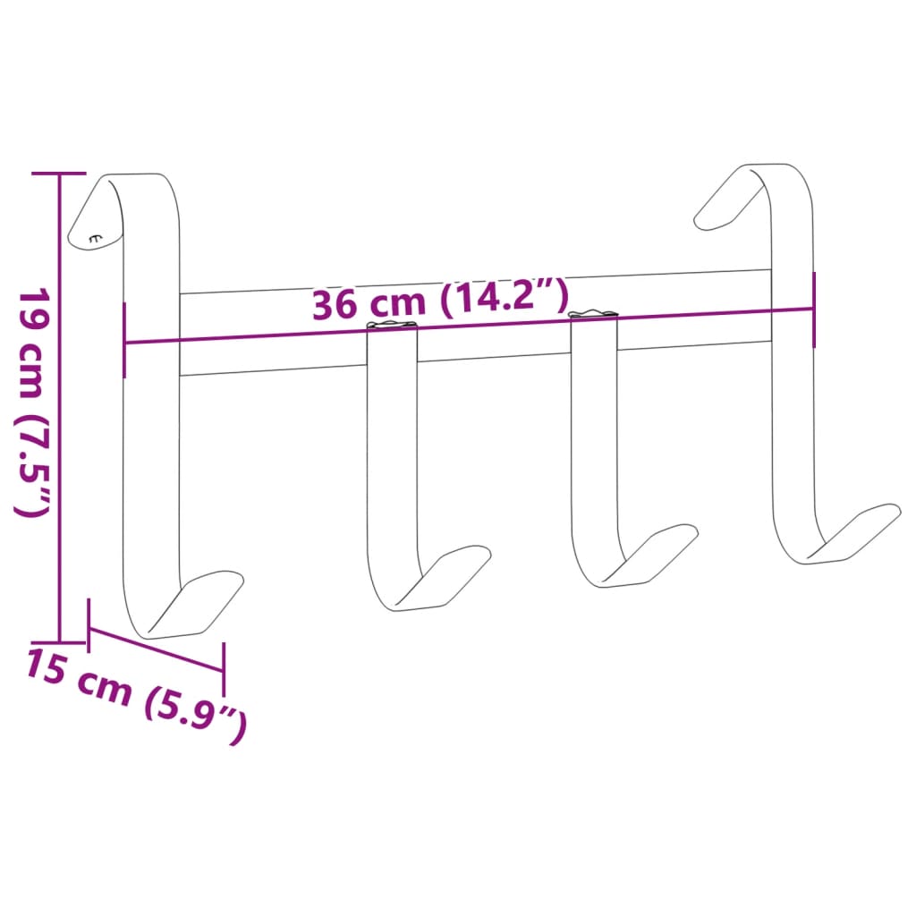 Bridle Hanger with 4 hooks Black Steel