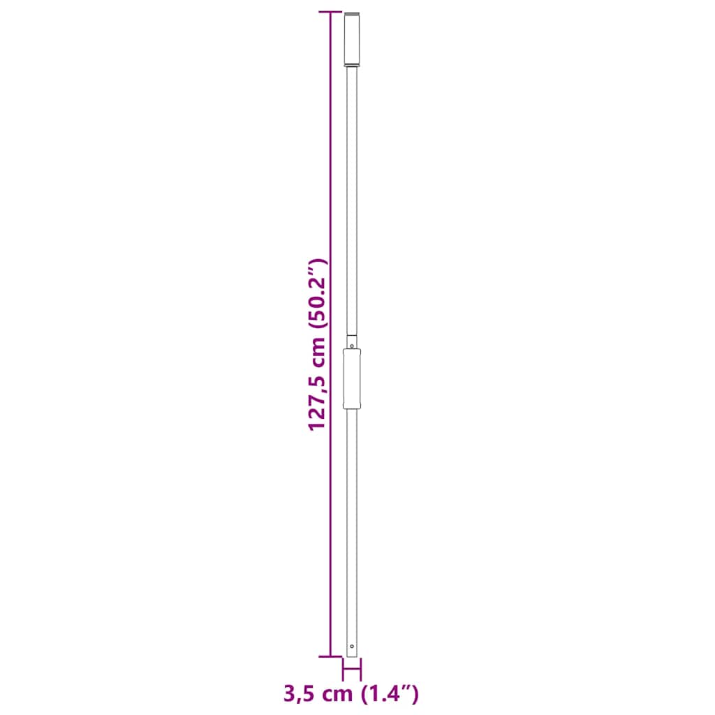 Pitchfork Handle Ø3.5x127.5 cm Black Steel