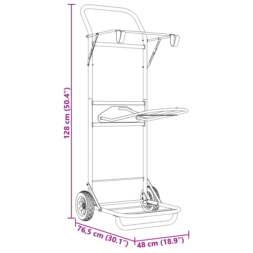 Saddle Trolley Foldable Black Steel