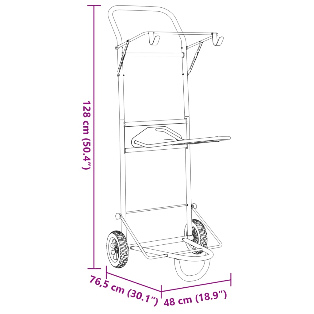 Saddle Trolley Foldable Black Steel
