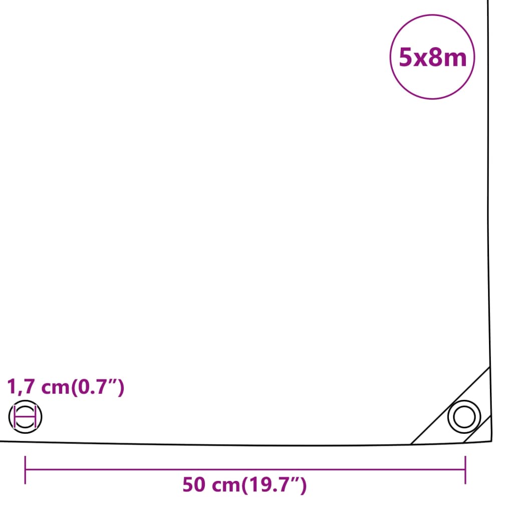 Tarpaulin Green 5x8 m 650 g/m²