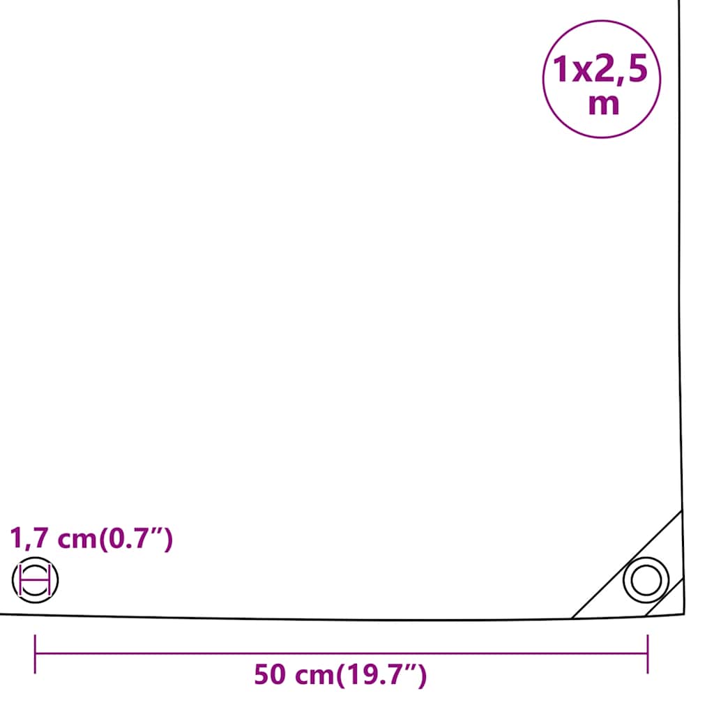 Tarpaulin Black 1x2,5 m 650 g/m²