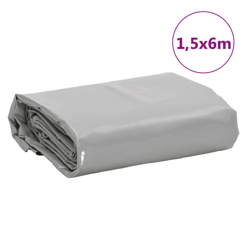 Tarpaulin Grey 1,5x6 m 650 g/m²