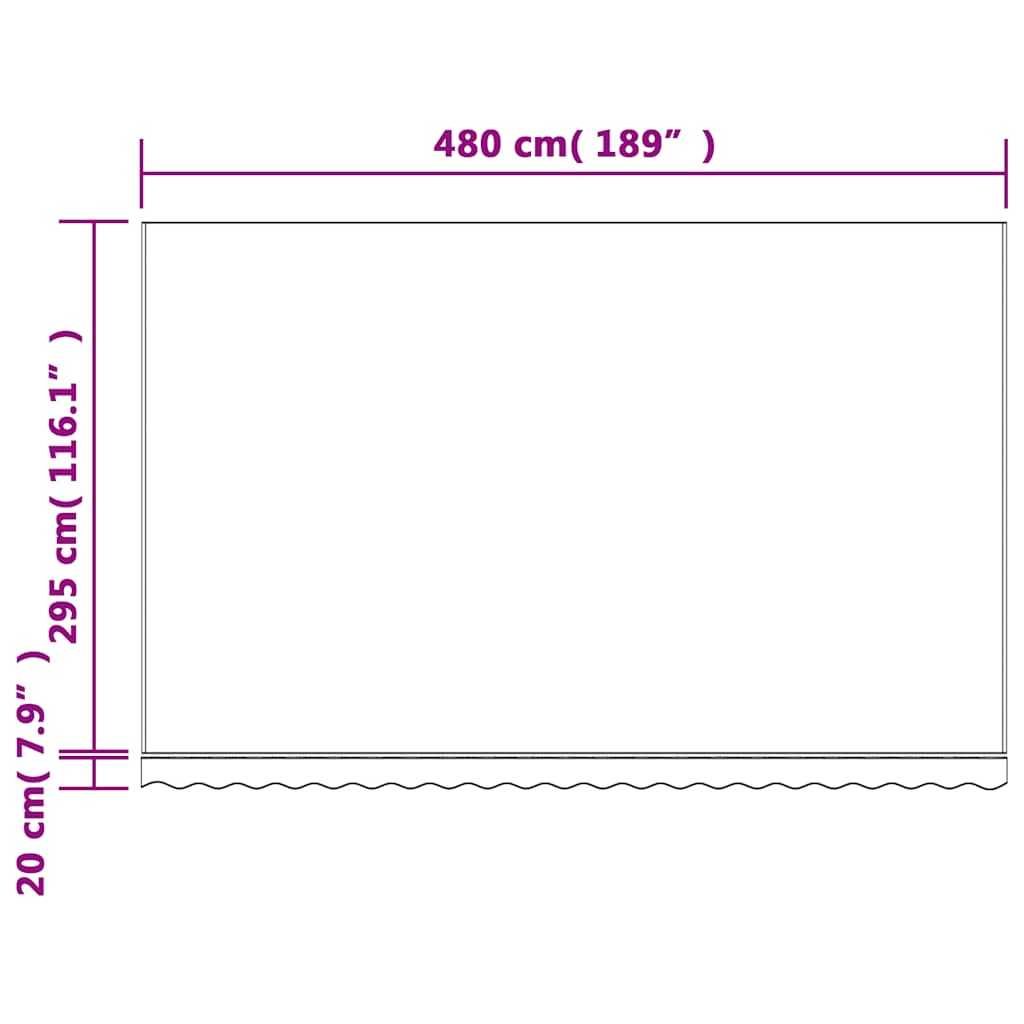 Awning Replacement Fabric Red and White 500x300 cm Polyester