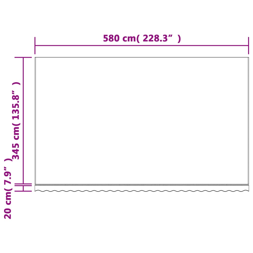 Awning Replacement Fabric Red and White 600x350 cm Polyester