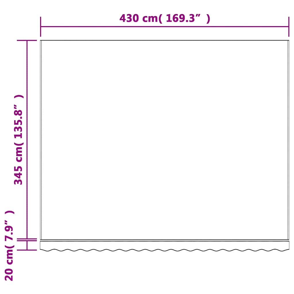 Awning Replacement Fabric Multicolour 450x350 cm Polyester