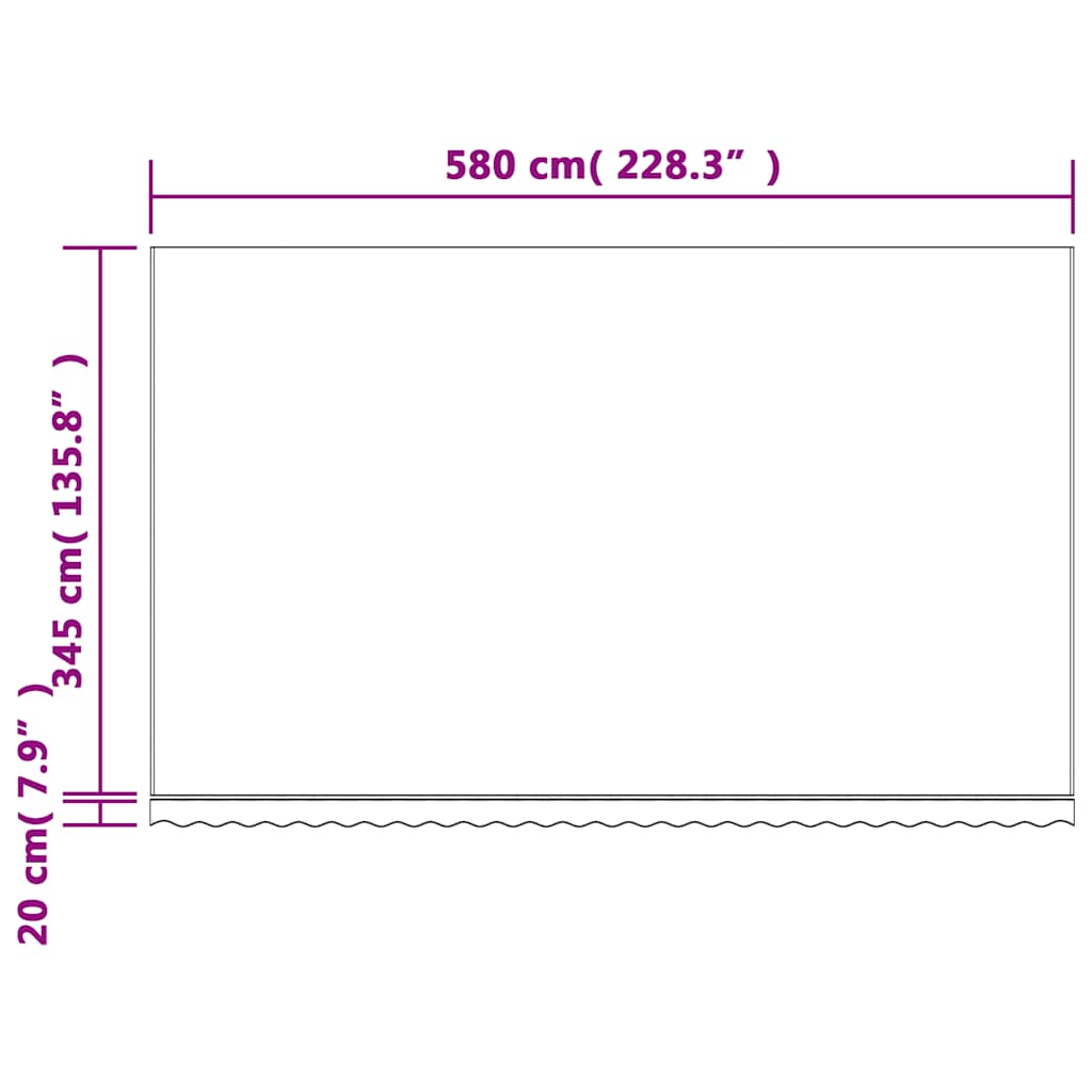 Awning Replacement Fabric Multicolour 600x350 cm Polyester