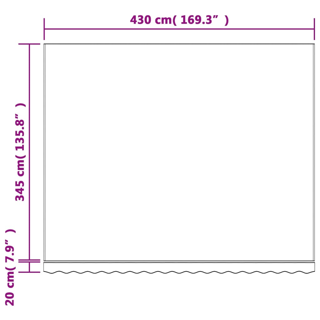 Awning Replacement Fabric Multicolour 450x350 cm Polyester