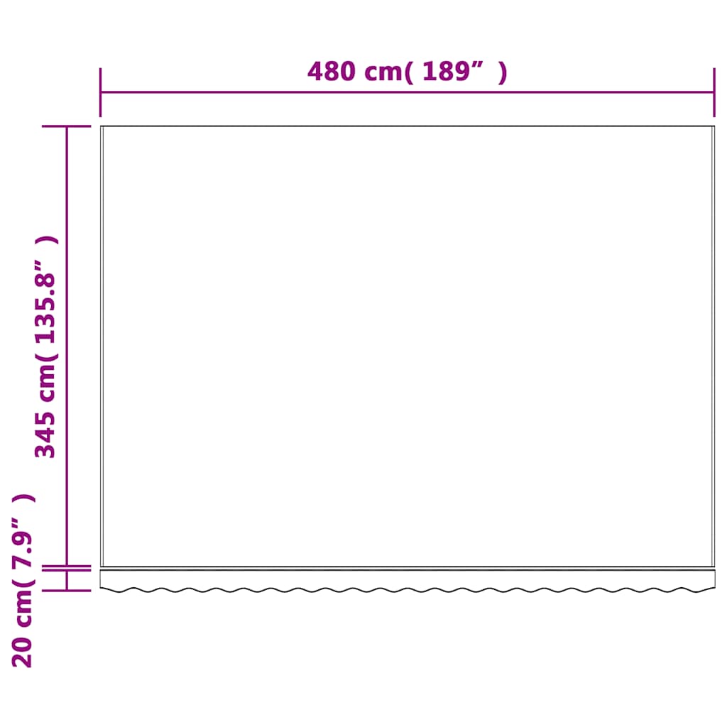 Awning Replacement Fabric Multicolour 500x350 cm Polyester