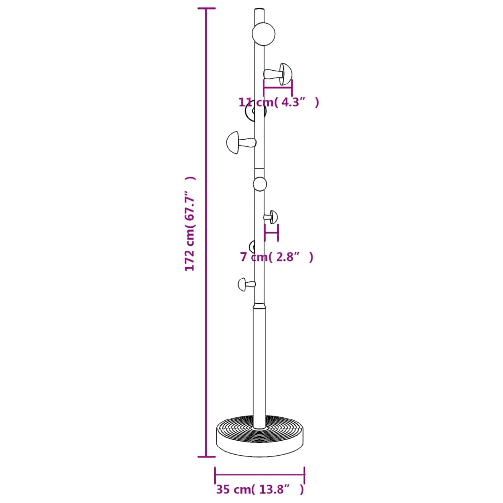 Coat Stand Pink 172 cm Powder-coated Iron