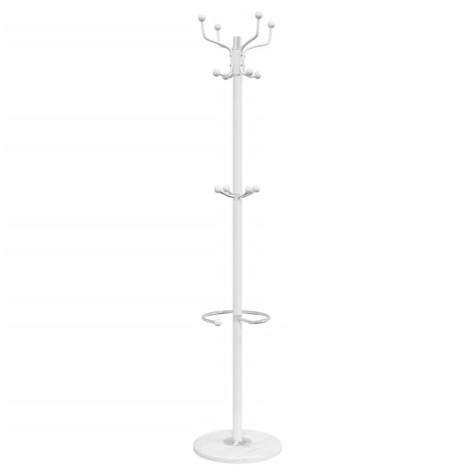 Coat Stand with Umbrella Holder White 180 cm Powder-coated Iron