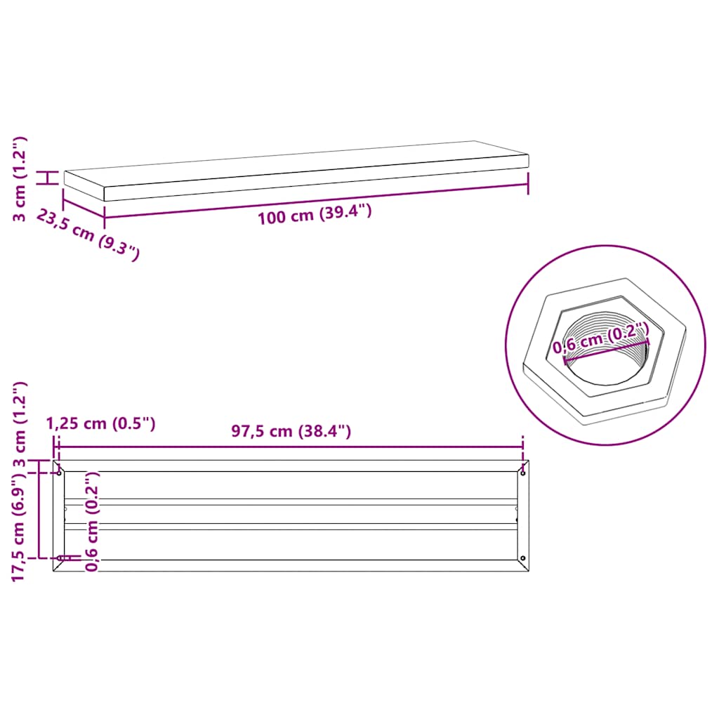 Wall Shelves 2 pcs 100x23.5 cm Silver Stainless Steel