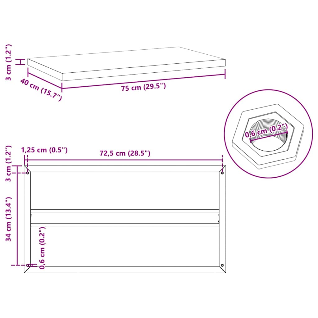 Wall Shelves 2 pcs 75x40 cm Silver Stainless Steel