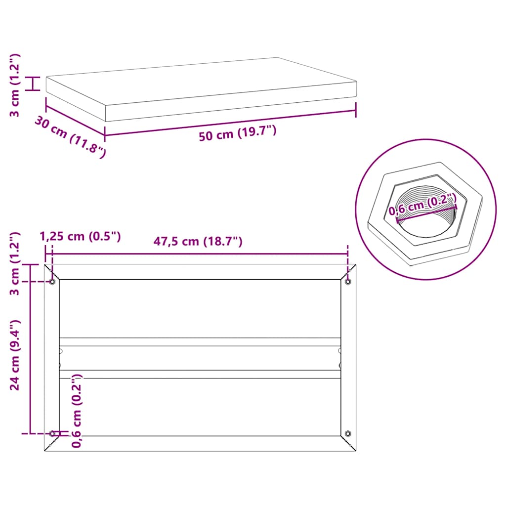 Wall Shelves 2 pcs 50x30 cm Silver Stainless Steel