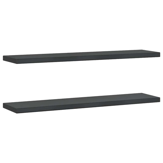 Wall Shelves 2 pcs 100x23.5 cm Black Stainless Steel