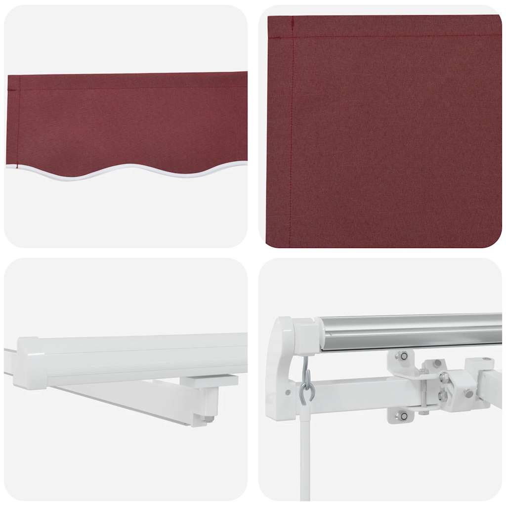Retractable Awning Burgundy 400 x 300 cm Fabric and Aluminium