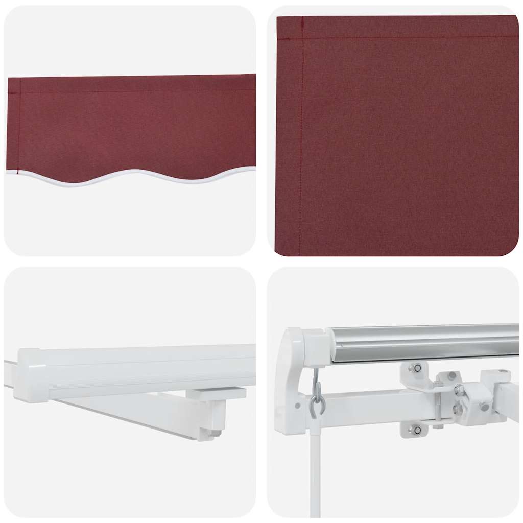 Retractable Awning Burgundy 600 x 300 cm Fabric and Aluminium