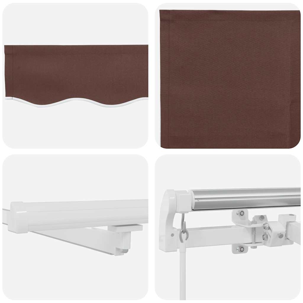 Retractable Awning Brown 500 x 300 cm Fabric and Aluminium