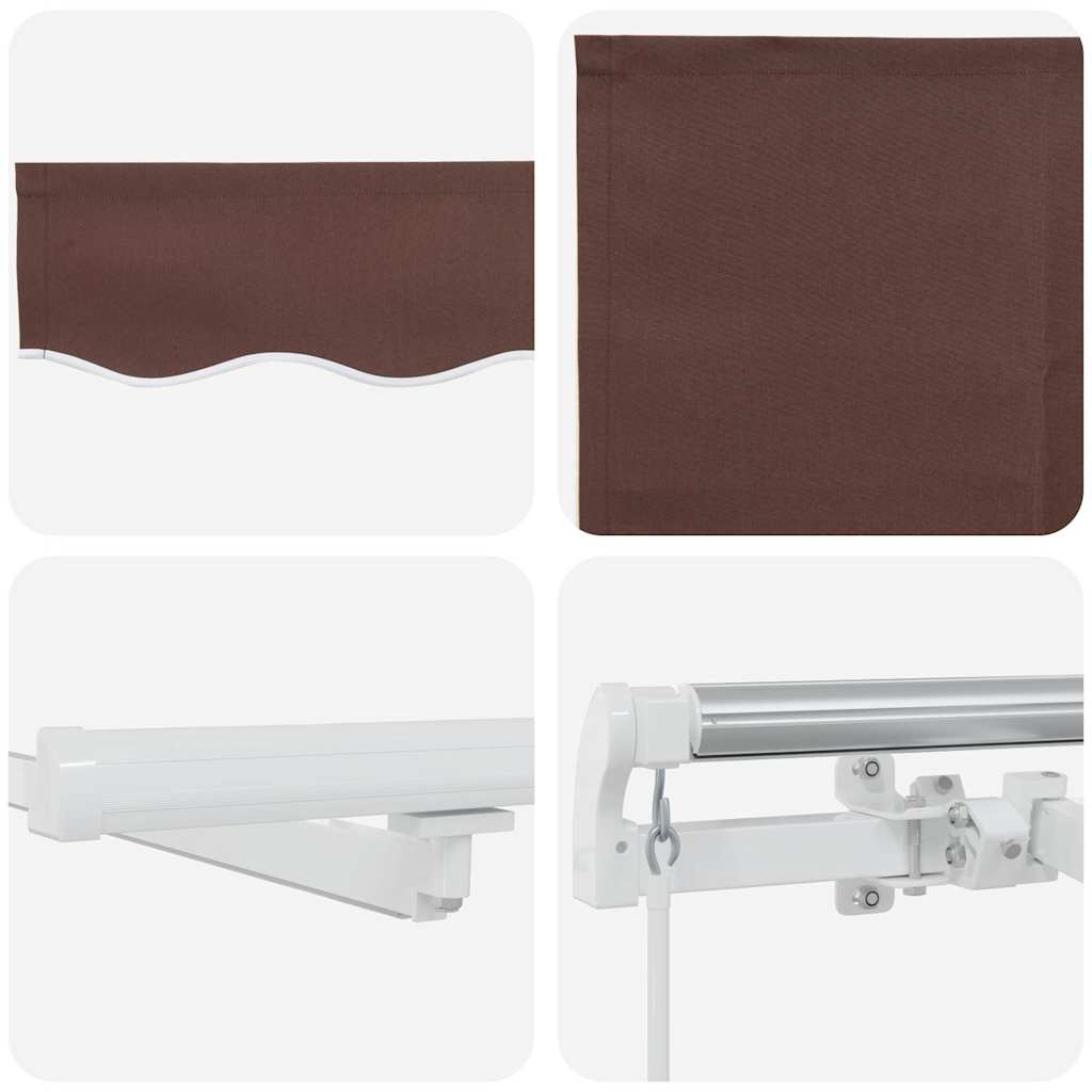 Retractable Awning Brown 600 x 300 cm Fabric and Aluminium