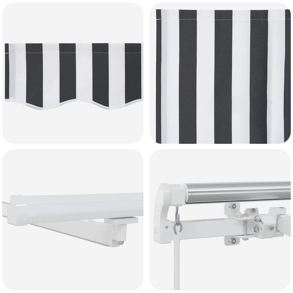 Retractable Awning Anthracite and White 400 x 300 cm