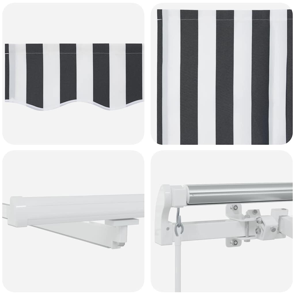 Retractable Awning Anthracite and White 450 x 300 cm