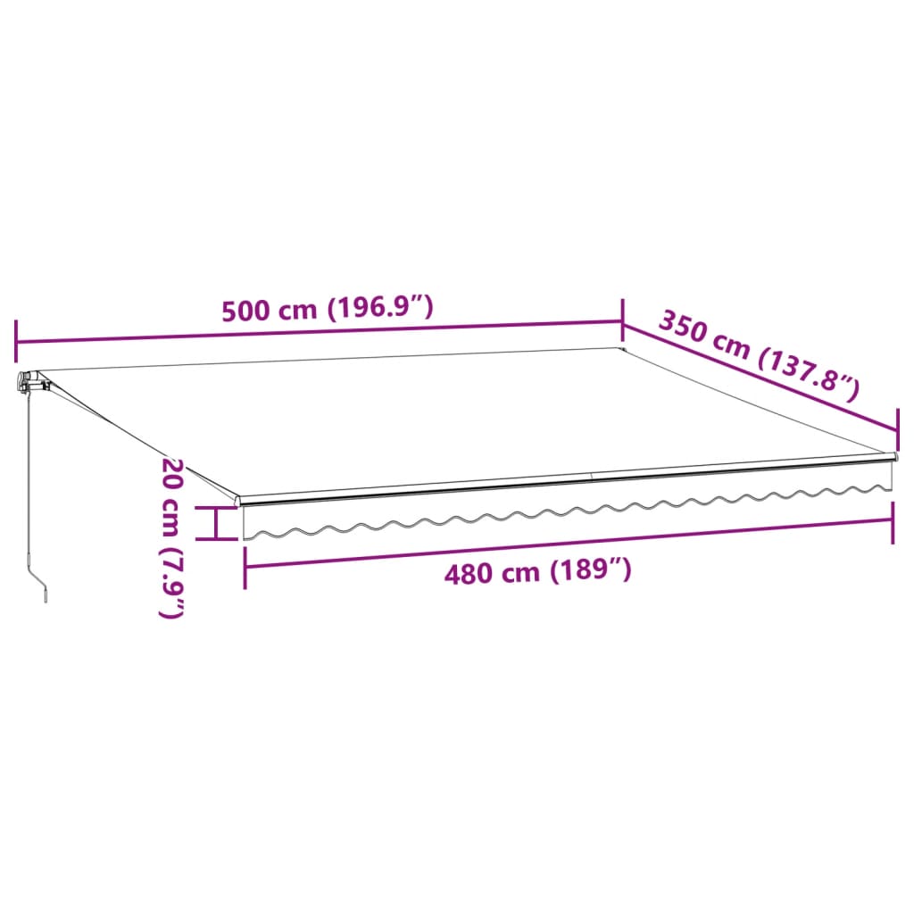 Retractable Awning | Anthracite and White | Aluminium | Large