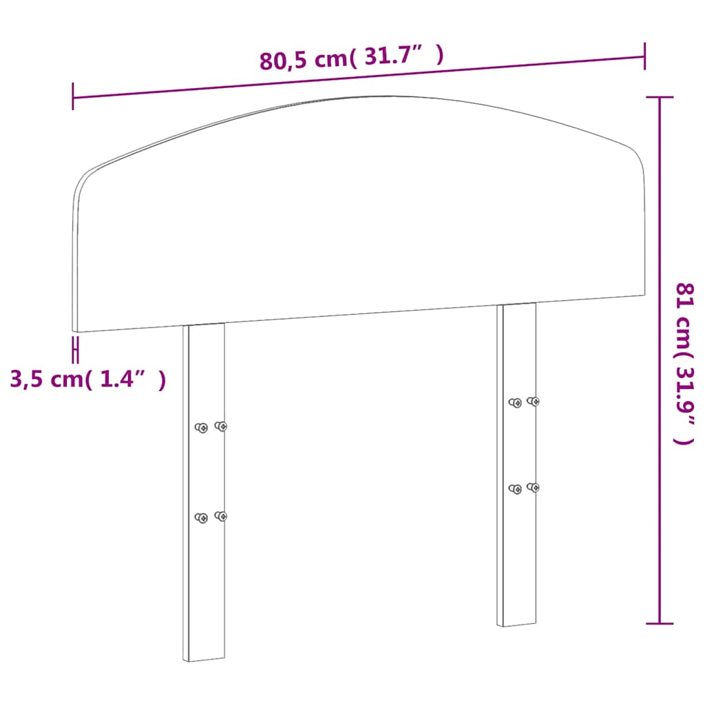 Headboard 75 cm Solid Wood Pine