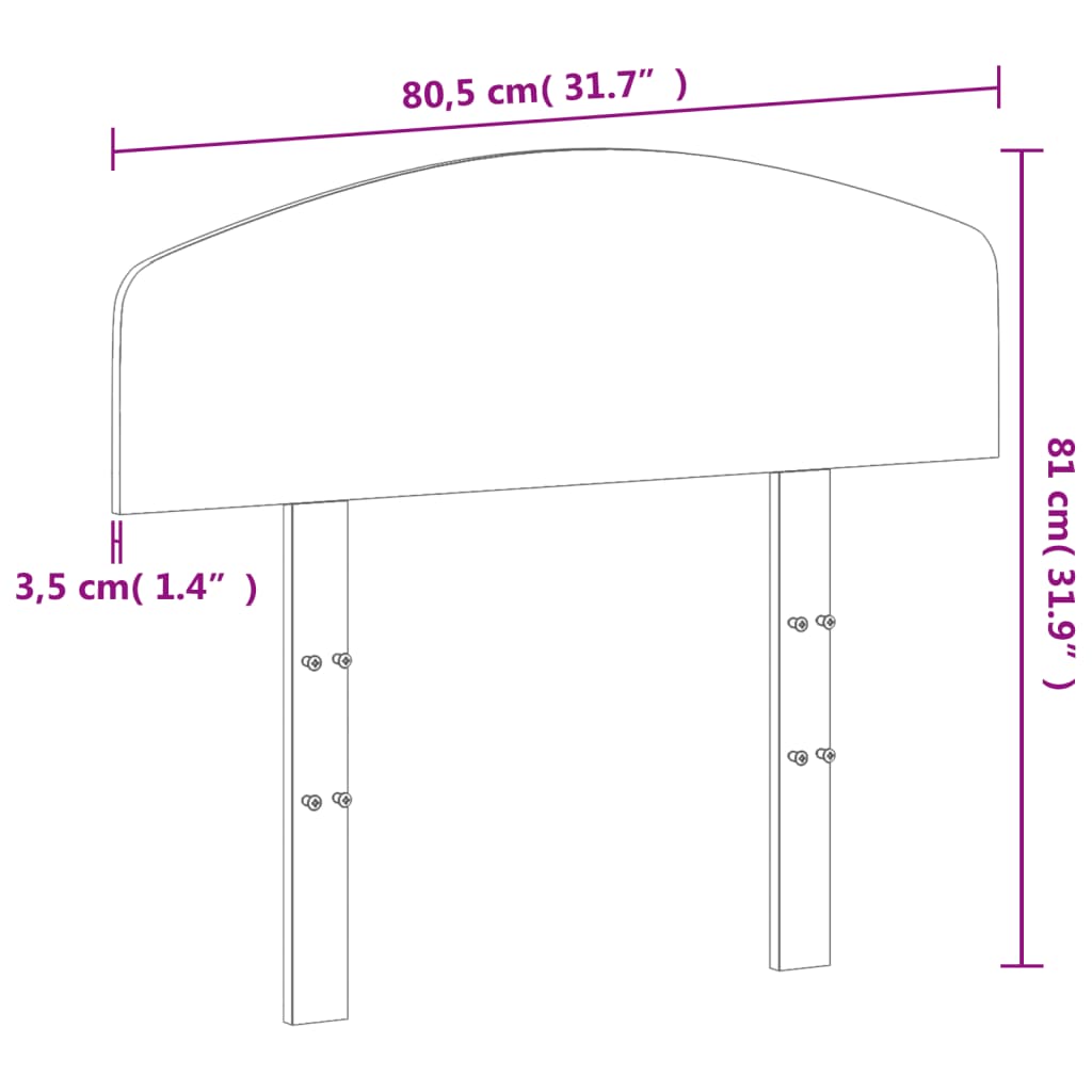 Headboard White 75 cm Solid Wood Pine