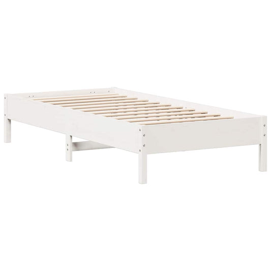 Bed Frame without Mattress White 100x200 cm Solid Wood Pine