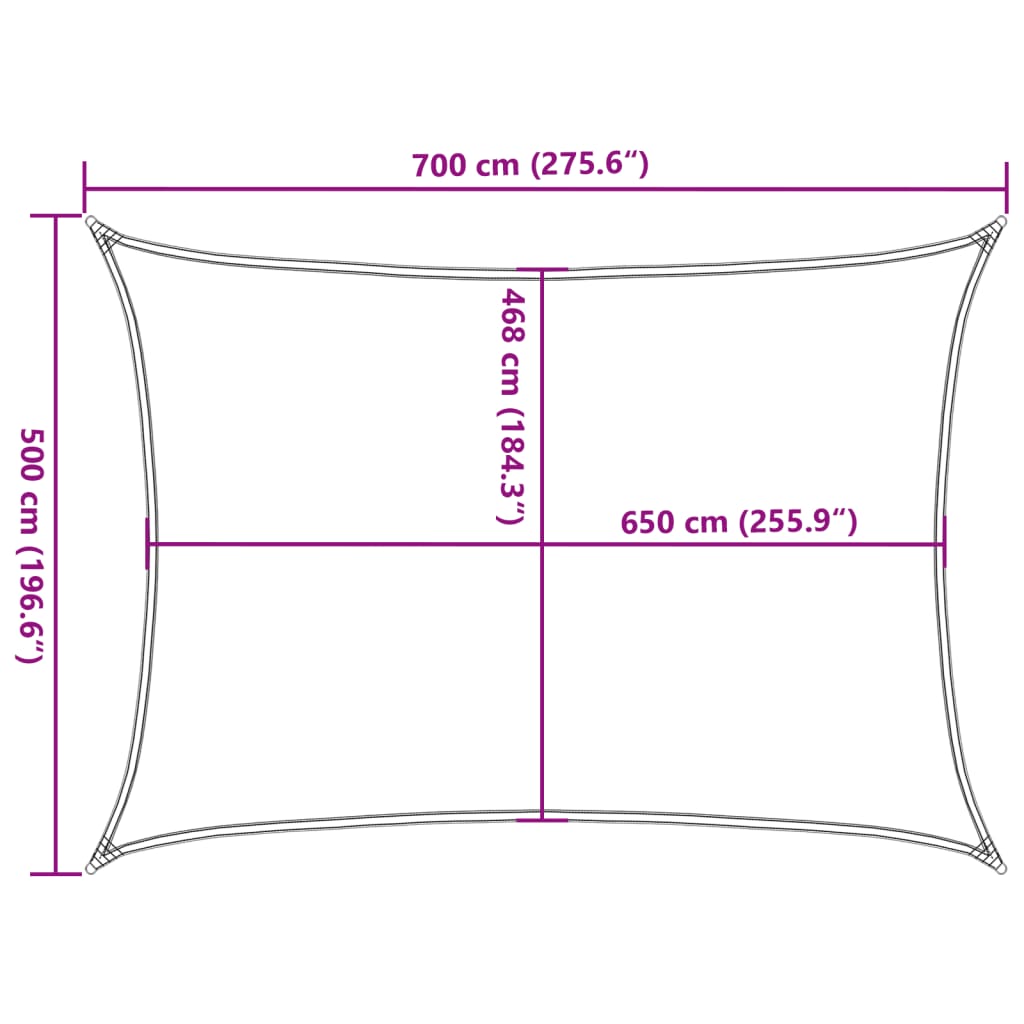 Sun Shade Sail Light Grey 7x5 m 100% Polyester Oxford