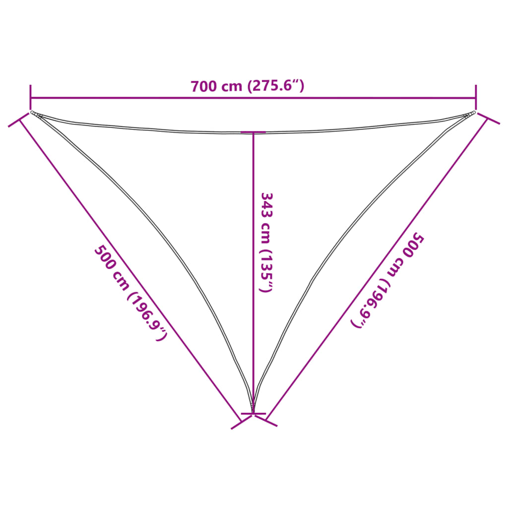 Sun Shade Sail Light Grey 7x5x5 m 100% Polyester Oxford