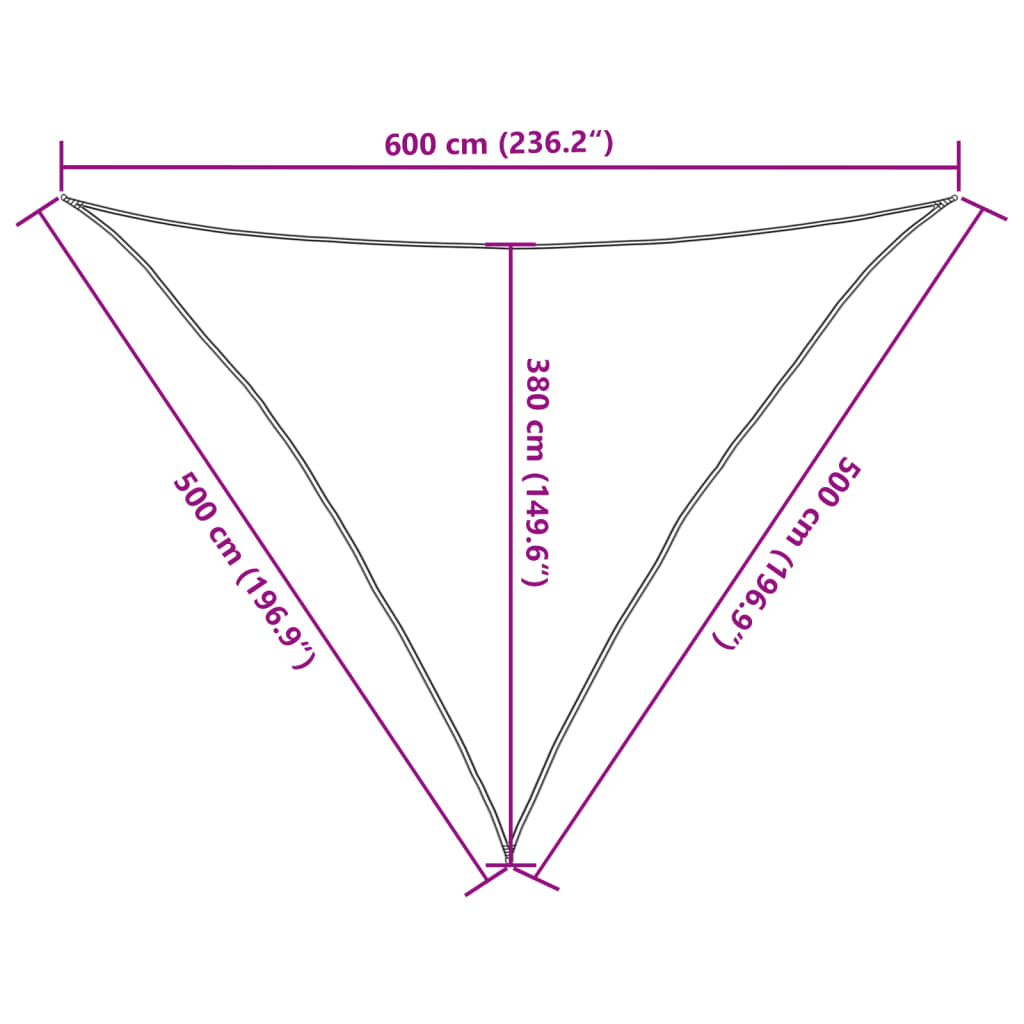 Sun Shade Sail | Light grey | Polyester Oxford with PU coating | 5x5x6 m