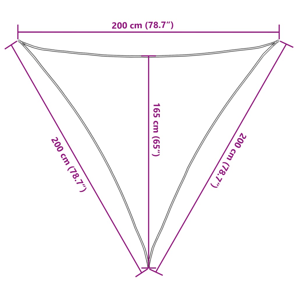 Sun Shade Sail Anthracite 2x2x2 m 100% Polyester Oxford